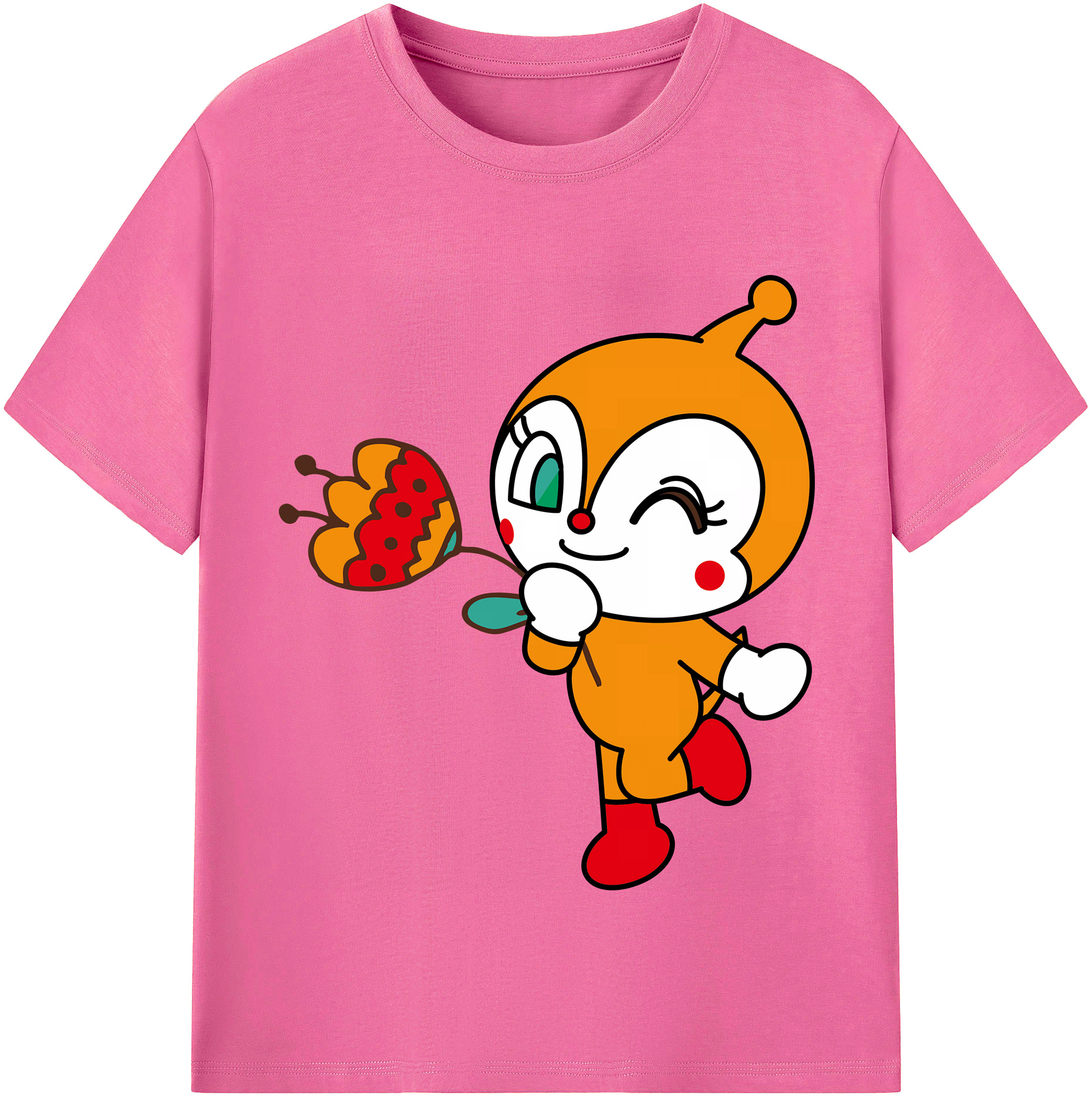 （画像用） アンパンマン Anpanman レディースカジュアルプリントTシャツ（綿100％）